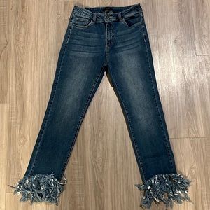 F21 • Fringe Skinny Jeans • M